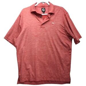Foot Joy Sz M  Golf Shirt Coral w Embroidered Swan Logo